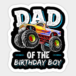 Dad Of The Birthday Boy Monster Truck Birthday Novelty Sticker